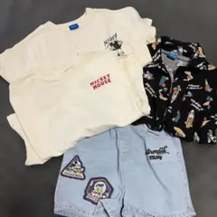 キッズTシャツ　ミッキー柄のTシャツとパンツセット　110