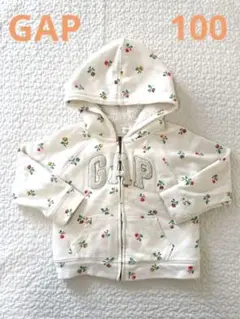 Gap/パーカー/裏起毛/ロゴ/ホワイト/小花柄/100cm