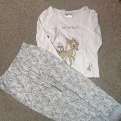 H&M バンビ　デザイン パジャマセット　ディズニー　とんすけ