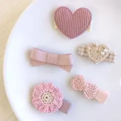 【即購入OK】ベビー・キッズ クリップ ♡5本♡かぎ針♡ヘアクリップ♡出産祝い