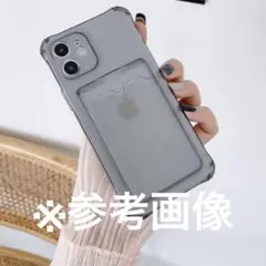 新品○iPhone12proケース TPUクリアブラック カードポケットあり