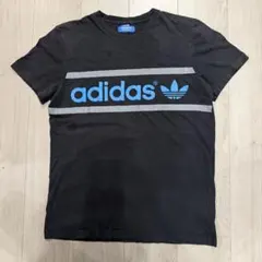 adidas アディダス　ロゴ　プリント　Tシャツ 黒　M 古着のサムネイル