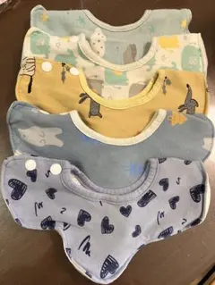 動物柄・ハート柄スタイ5枚セット