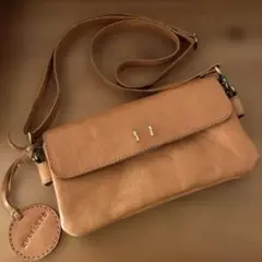 ズッケロ　zucchero レザーショルダーバッグ ブラウン　お財布機能付き