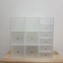 ポリプロピレン小物収納ボックス3段 6段 無印良品 半透明