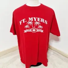 GILDAN ギルダン Tシャツ【XL】赤 フォートマイヤーズ アメカジ 古着