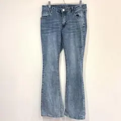 ★SHEIN フレアデニムパンツ ジーンズ Mサイズ ライトブルー