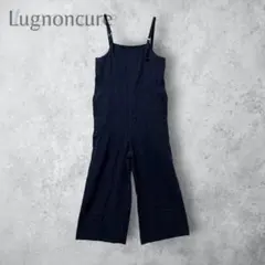 【Lugnoncure ルノンキュール】　リネン　麻　サロペット　着回し　黒　Fのサムネイル
