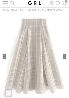 GRL チェック柄シアーフレアスカート tu1082 グレイル