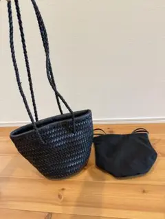 極美品】バーニーズニューヨーク イントレチャート 巾着 バッグ 本革