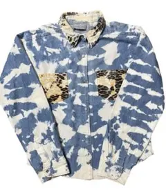 推定90s リメイク シャツ 豹柄 レオパード ブリーチ vintage