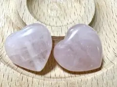 《PA1》SALE 天然石 タンブル パーツ ローズクォーツ ハート2個セット