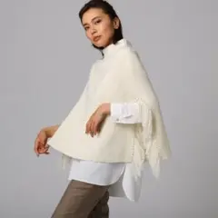【未使用品❗】60%OFF!!　UNTITLEDウールフリンジニットポンチョ