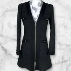 SLOBE IENA ノーカラーコート　ツイードコート　ジップアップのサムネイル