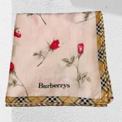 Burberrys　バーバリー　大判ハンカチ　ノバチェック　ローズ柄
