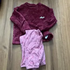 【鬼滅の刃】ねずこ柄　フリースパジャマ 130サイズ　上下セット