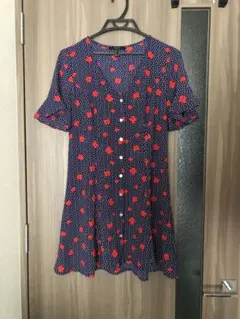 FOREVER 21 花柄 半袖ミニワンピース M