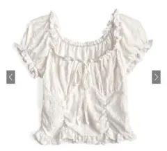 GRL 2Wayレースパフスリーブブラウス ホワイト