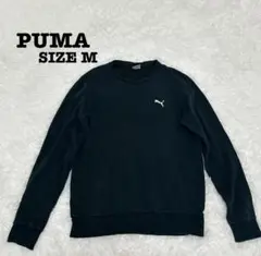 プーマ M スウェット トレーナー ブラック 黒 ワンポイントロゴ刺繍[776]