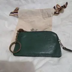 IL BISONTE　緑色レザーコインケース