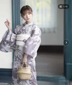 高山直子☆浴衣・帯•下駄の3点セット ☆la balance薄いピンク 花柄