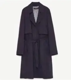 ZARA ザラ！トレンチコート！XSサイズ！ネイビー！チェックのサムネイル