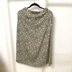 ルクールブラン　ロングスカート　花柄　ベージュ　ホワイト　Aライン