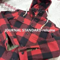 【Mサイズ】relume ウール チェック ブルゾン ジャケット 赤 黒