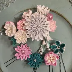 つまみ細工　髪飾り　成人式　卒業式　結婚式