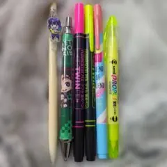 【鬼滅の刃】蛍光ペン　炭治郎＆禰豆子ボールペン　猪之助シャーペン　6本セット