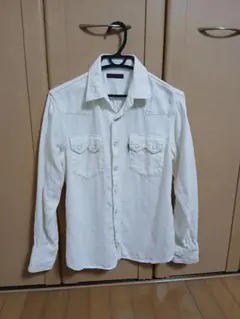 BLUE BLUE オフホワイト デニムウエスタン 長袖シャツ　白