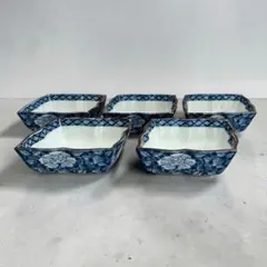 美品】庫山窯 染付山水 角皿 小鉢 五客揃 前畑陶器 美濃焼 - メルカリ