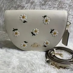 極美品　コーチ　ショルダーバッグ　ハーフムーン サドル クロスボディ スリング