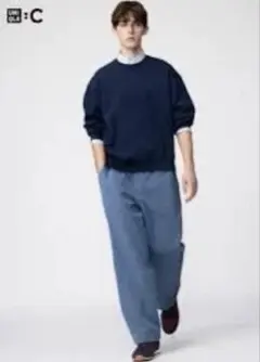 UNIQLO C 　スウェットワイドパンツ　ブルー　XS 丈標準