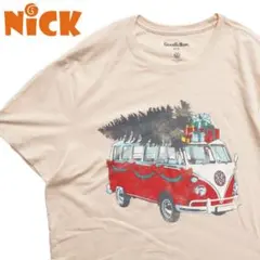 フォルクスワーゲン ワーゲンバス プリントTシャツ ベージュ 車デザインのサムネイル