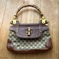 希少廃盤】GUCCIイエロー スエード ショルダーバッグ バンブーハンドル 
