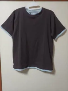 しまむら Helm 配色レイヤードT ダークブラウン Lサイズ