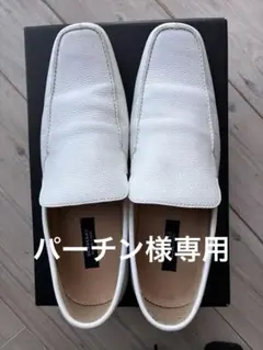 BURBERRY BLACK LABEL レザーローファー ホワイト　26センチのサムネイル