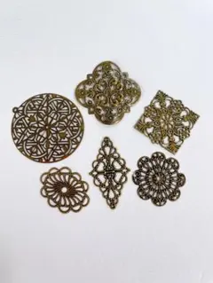 金属パーツ 6点セット アンティークブロンズ