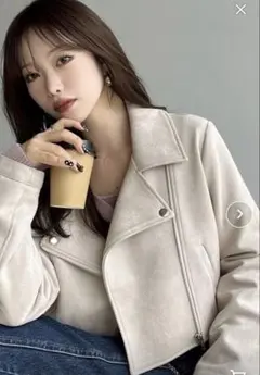 フェイクスエードライダーズジャケット