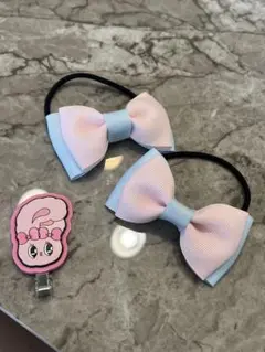 リボンヘアゴム2個セット