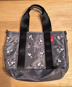 ROOTOTE スヌーピー 刺繍 トートバッグ デリパターン チャコールのサムネイル