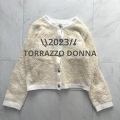 【2023】トラッツォドンナ　金ボタン　バタフライヤーンニットジャケット　フリー