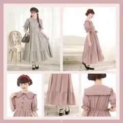 しまみさ 青木美沙子ちゃんコラボ ギンガムチェックワンピース