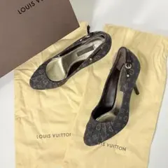 極美品 LOUIS VUITTON モノグラム パンプス ヒール イタリア製 茶のサムネイル