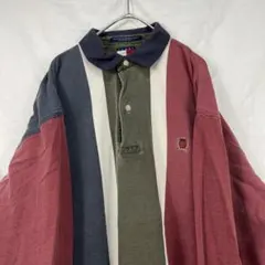 90s トミーヒルフィガー tommy hilfiger 長袖 ポロシャツ
