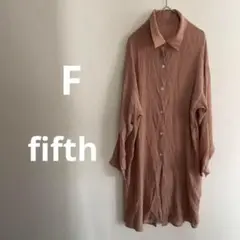 フィフス　シャツワンピース ブラウン フリー　ロング　長袖　薄手　fifth