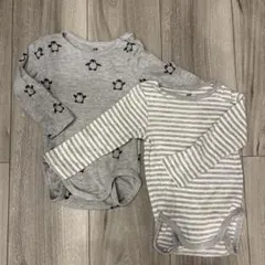 H&M 長袖ロンパース　２枚セット　ベビー肌着