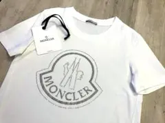 【美品　正規品認証確認済】MONCLER ラインストーンロゴTシャツ　TG XSのサムネイル
