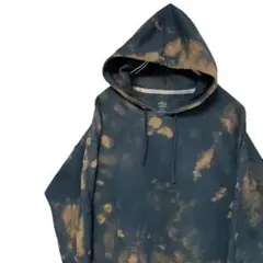 スプラッシュ タイダイ柄 authentic プルオーバー パーカー 黒 茶色